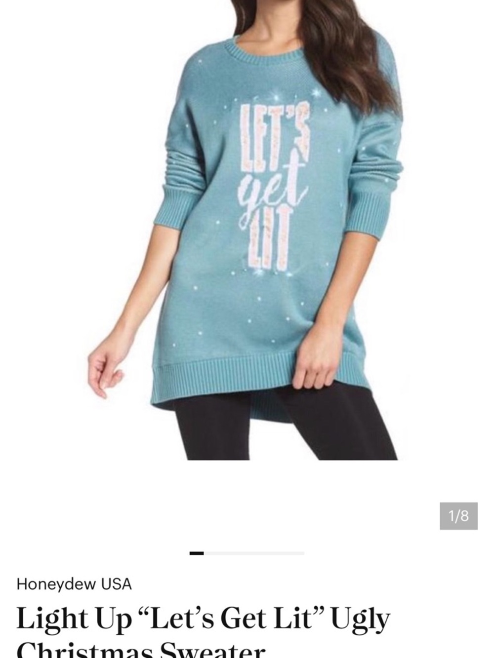 Honeydew USA Light Blue "Let's Get Lit" Crewneck Sweater. Size extra large.